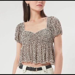 Urban Outfitters crop leopard top